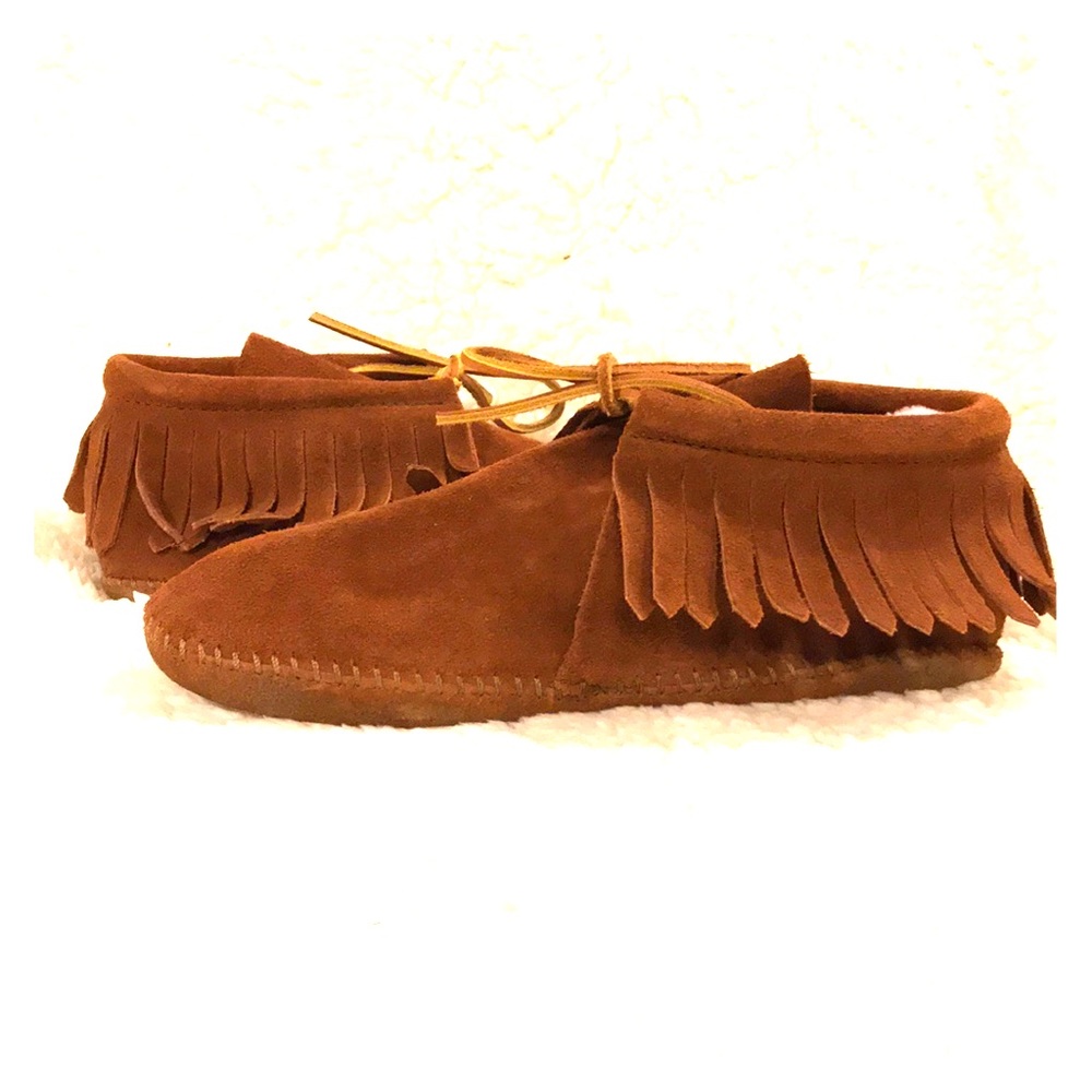 Rough leather soft bottom moccasins